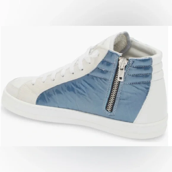 P448 Skater High-Top white and Blue Sneakers NEW 6.5-7 - Picture 4 of 7